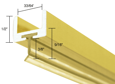 Brite Gold Anodized Frameless Shower Door Aluminum U Channel With Wipe